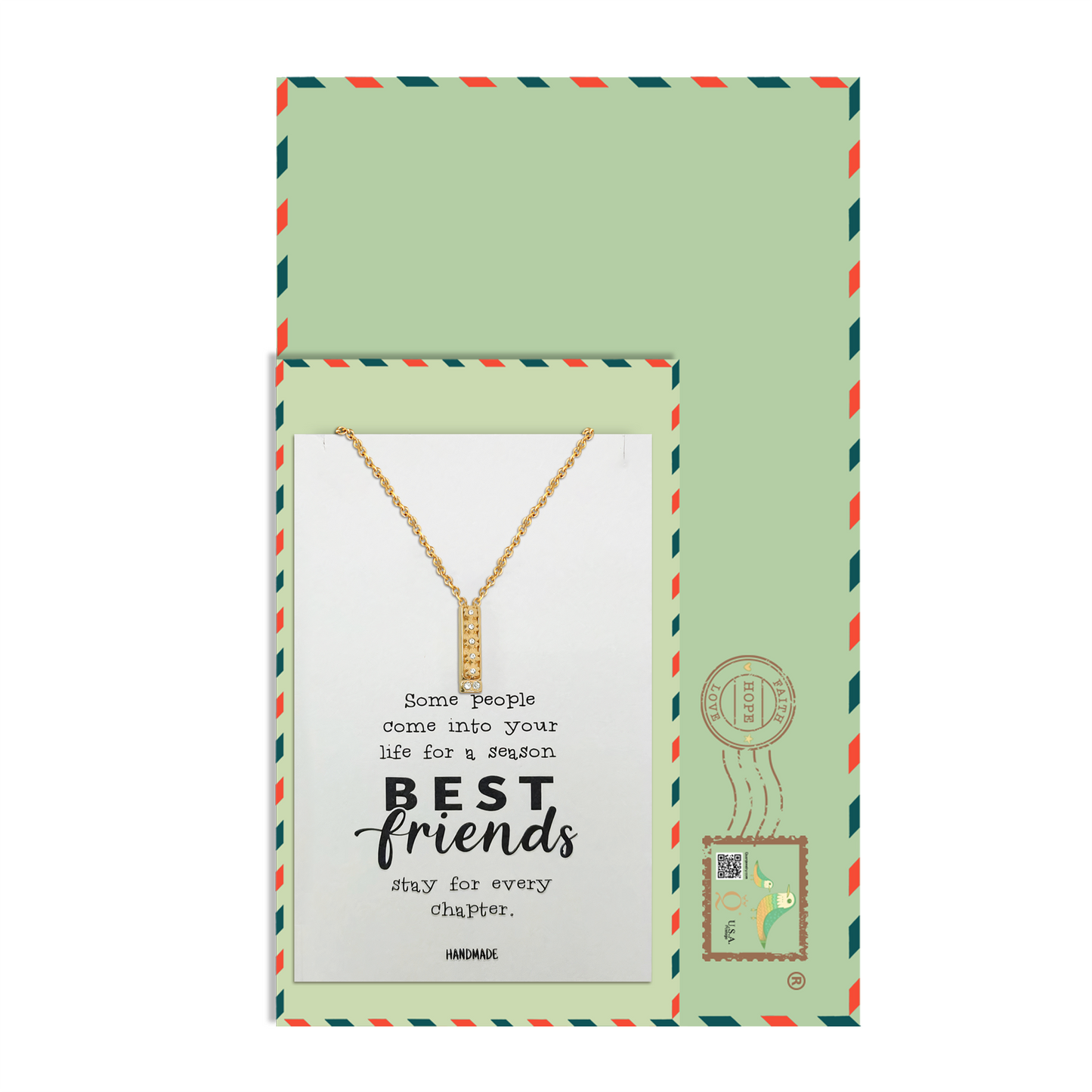 Jolly Best Friend Forever - BFF Heritage Bar with Flowers Pendant Necklace for Best Friend & Sisters, Silver, Gold