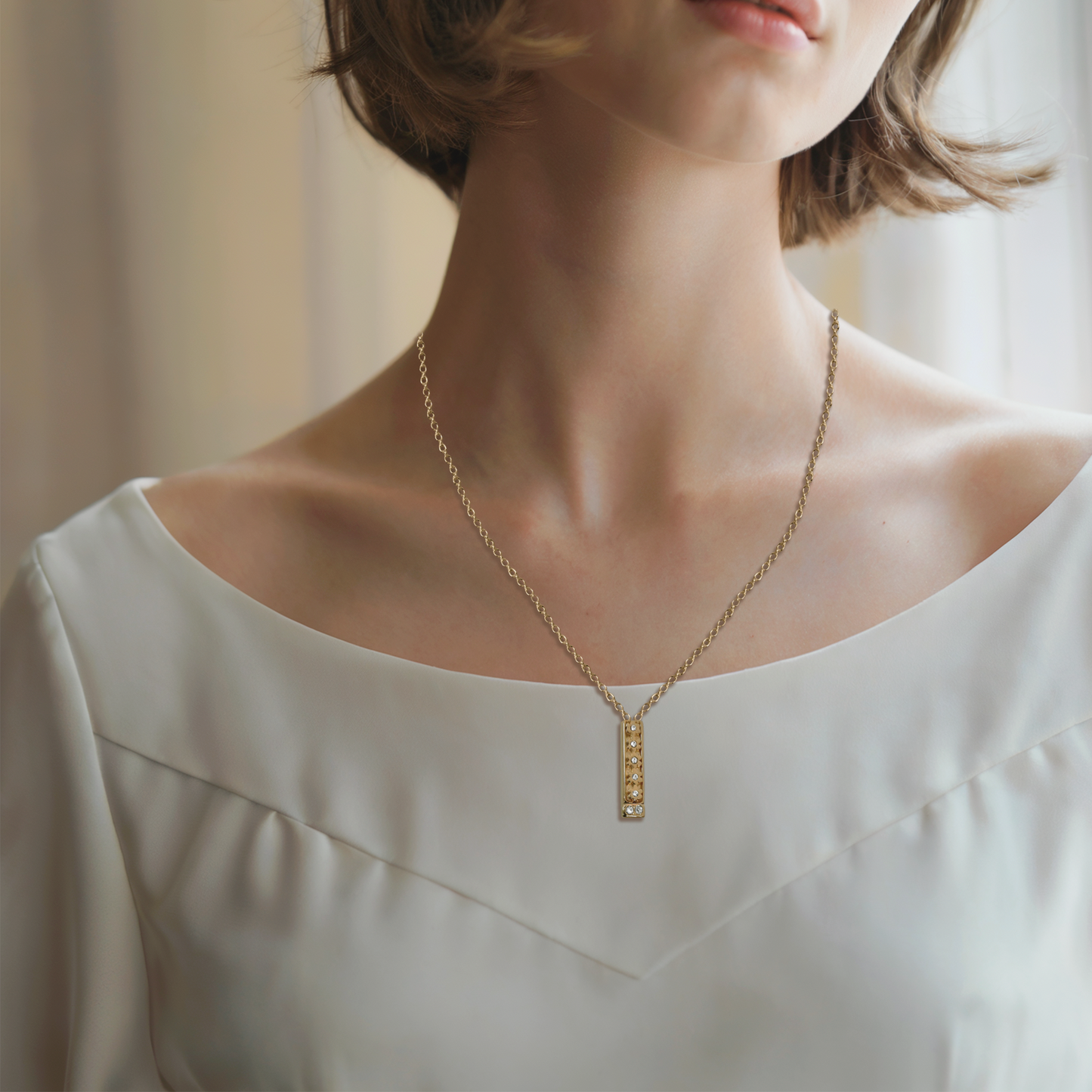 Jolly Best Friend Forever - BFF Heritage Bar with Flowers Pendant Necklace for Best Friend & Sisters, Silver, Gold