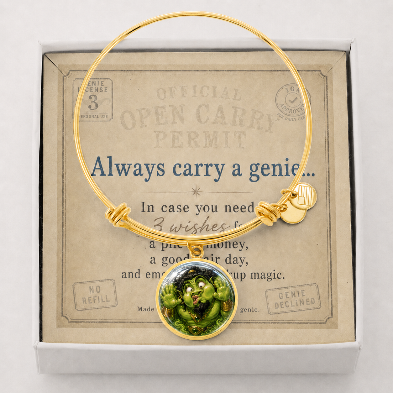 Always Carry a Genie Bracelet | 3 Wishes, Good Hair & Backup Magic