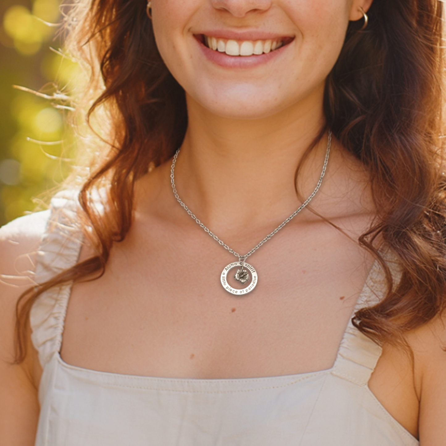 Joyfulle Malia Aloha Spirit Pendant Necklace – Hawaiian Jewelry for Women with Meaning Card, Island-Inspired Necklace Symbolizing Love, Peace & Kindness, Inspirational Gift for Her