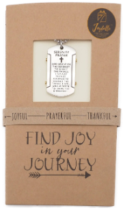Joyfulle Simon Serenity Prayer Dog Tag Pendant Necklace, Gifts for Women with Inspirational Quote on Greeting Card
