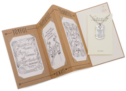 Joyfulle Simon Serenity Prayer Dog Tag Pendant Necklace, Gifts for Women with Inspirational Quote on Greeting Card