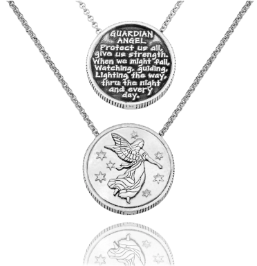 Joyfulle Uriel Guardian Angel ans St Michael Coin Pendant Necklace, Handmade Gifts for Women, Religious Jewelry with Prayer Greeting Card