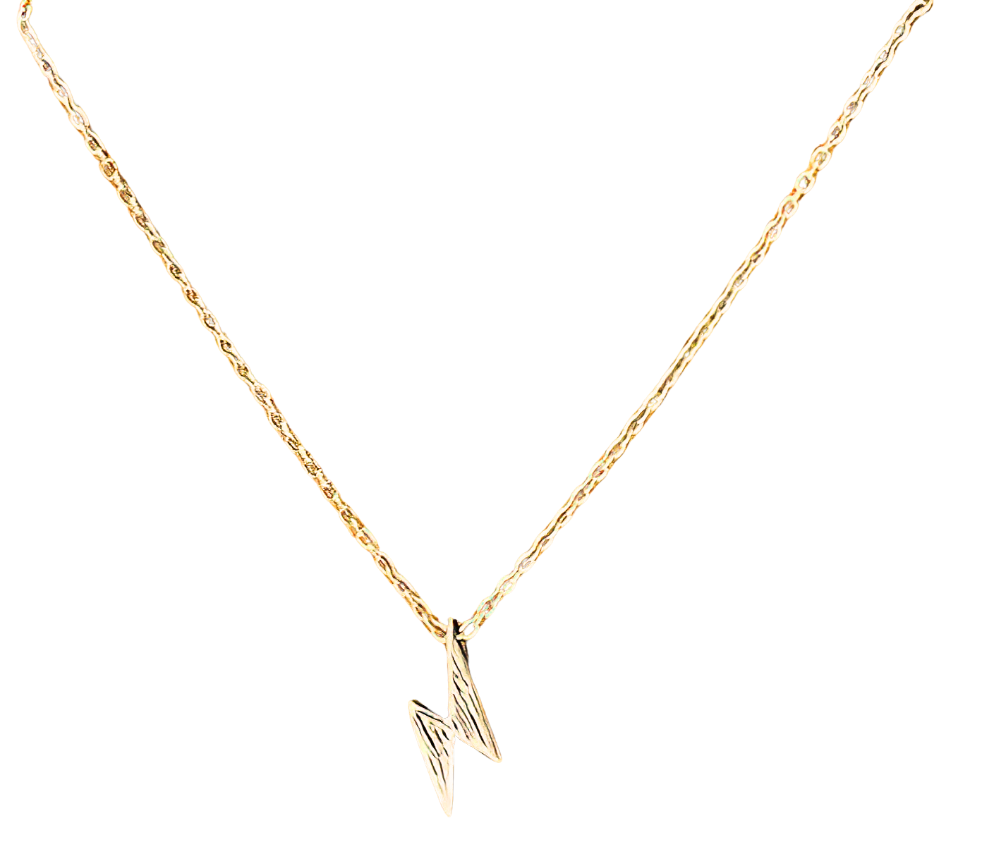 Bambi Power Lightning Pendant Necklace, Necklace for Women, Gold Tone