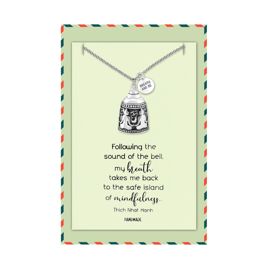 Aleah Buddha Bell Necklace Inspirational Quotes Jewelry Greeting Card