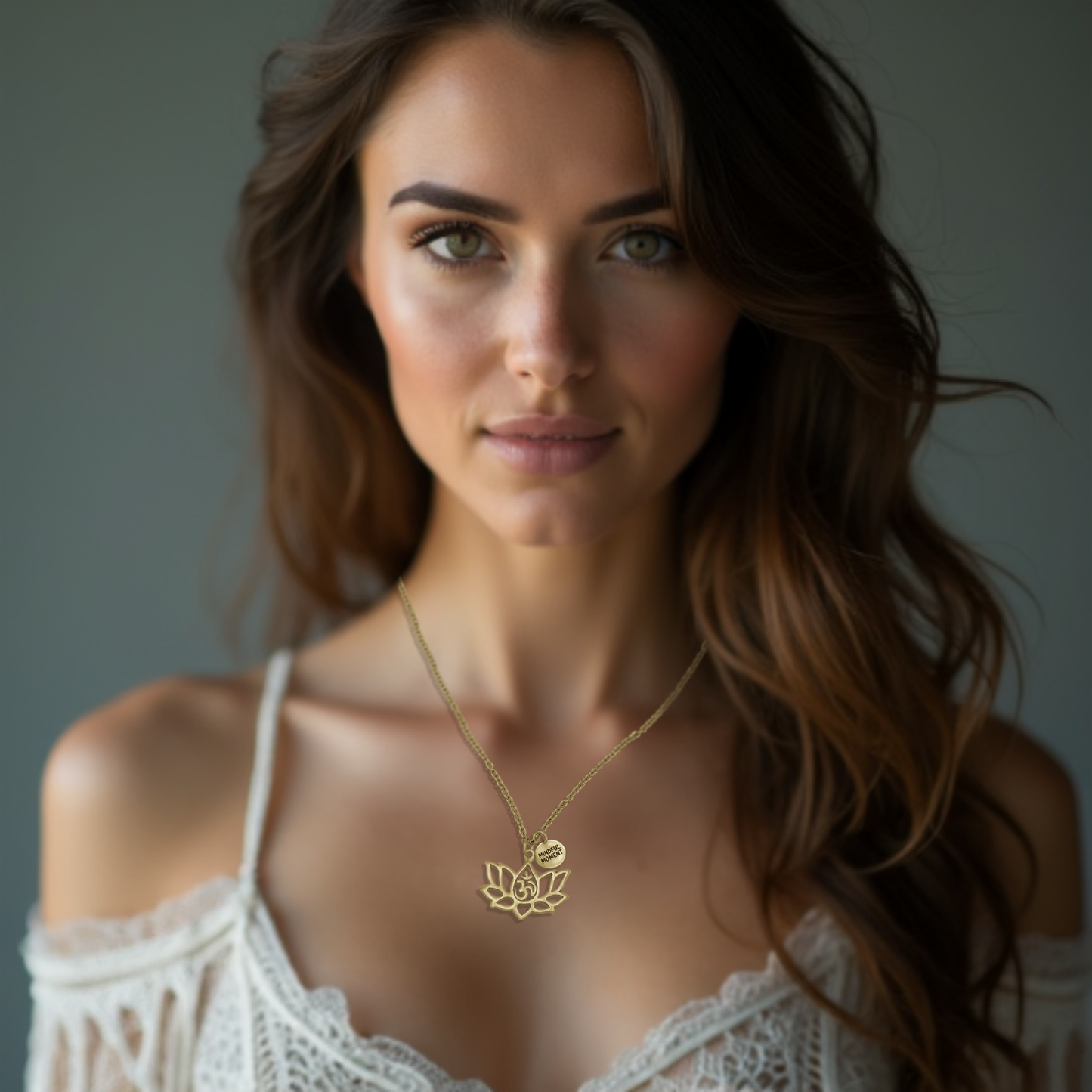 Amara Yoga Jewelry, Lotus Flower Necklace, Om Necklaces for Women