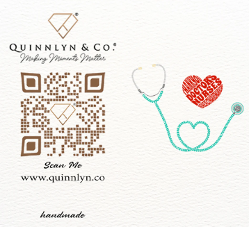 Quinnlyn & Co. Angel Wings Stethoscope Charm, Gifts for Women, RN Nurses with Inspirational Quote on Greeting Card