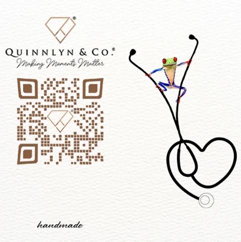 Quinnlyn & Co. Franchesca Frog Stethoscope Charm, Gifts for Women, RN Nurses with Inspirational Quote on Greeting Card