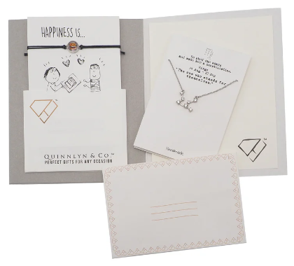 Quinnlyn & Co. Agatha Virgo Zodiac Pattern Swarovzki Pendant Necklace, Birthday Gifts for Women, Teens and Girls with Inspirational Greeting Card