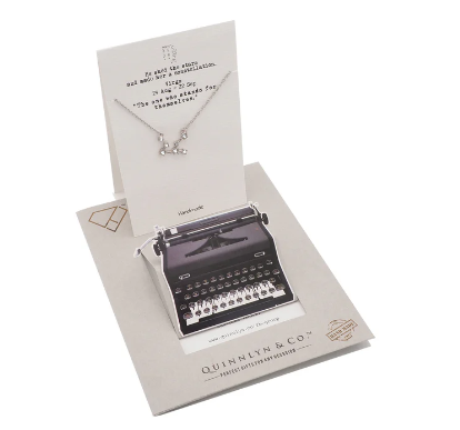 Quinnlyn & Co. Agatha Virgo Zodiac Pattern Swarovzki Pendant Necklace, Birthday Gifts for Women, Teens and Girls with Inspirational Greeting Card