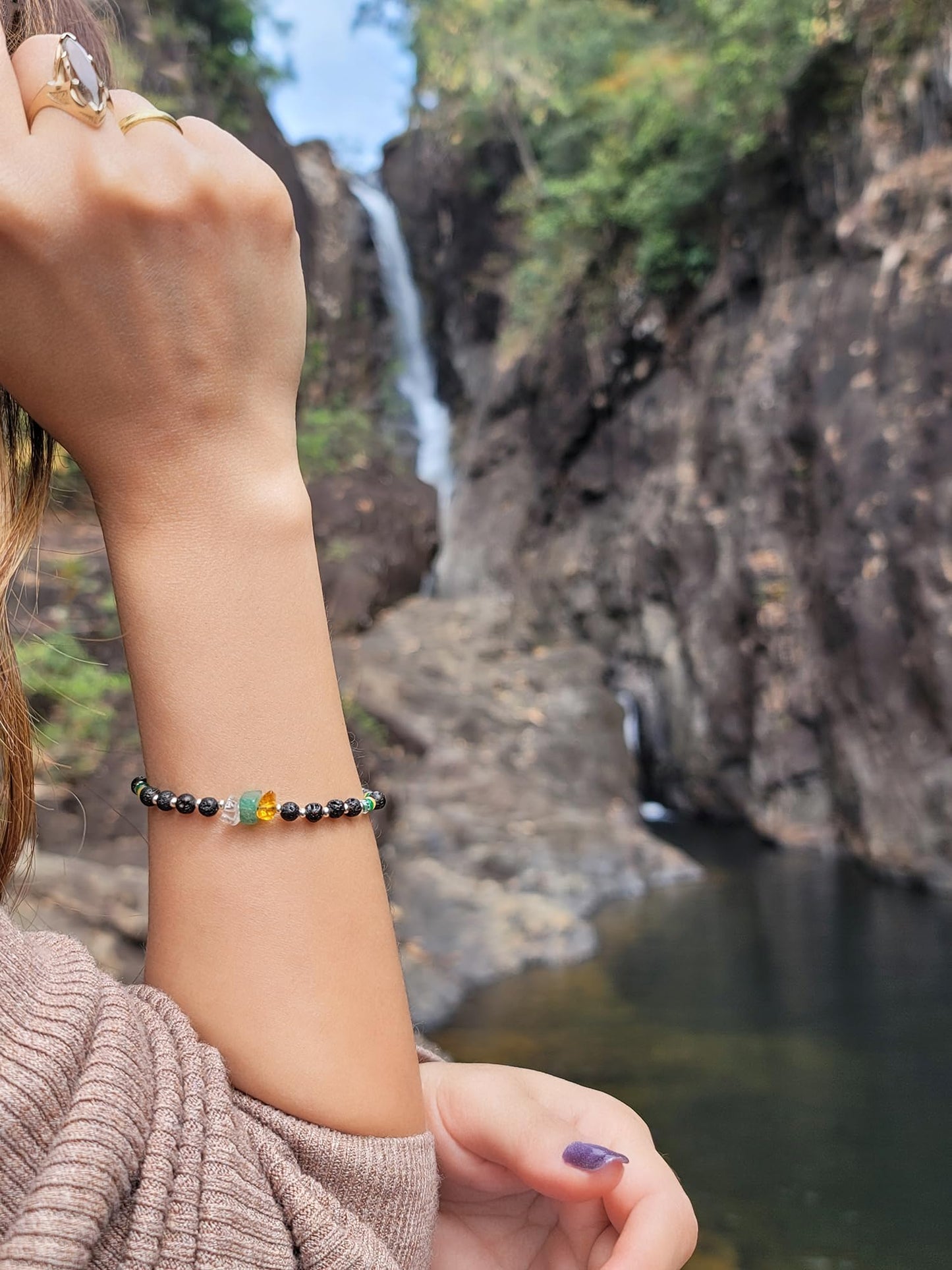 Scentual Stones Collection by Samahdee: Beaded Bracelets with Amethyst, Rose Quartz, Citrine & Organic Essential Oils for Tranquility, Love, and Prosperity - Aromatherapy Diffuser Jewelry for Men & Women