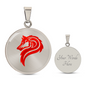 Luxury Circle Graphic Wolf Necklace – Symbol of Strength & Loyalty, Wolf Spirit Pendant, Meaningful Gift Jewelry for Her