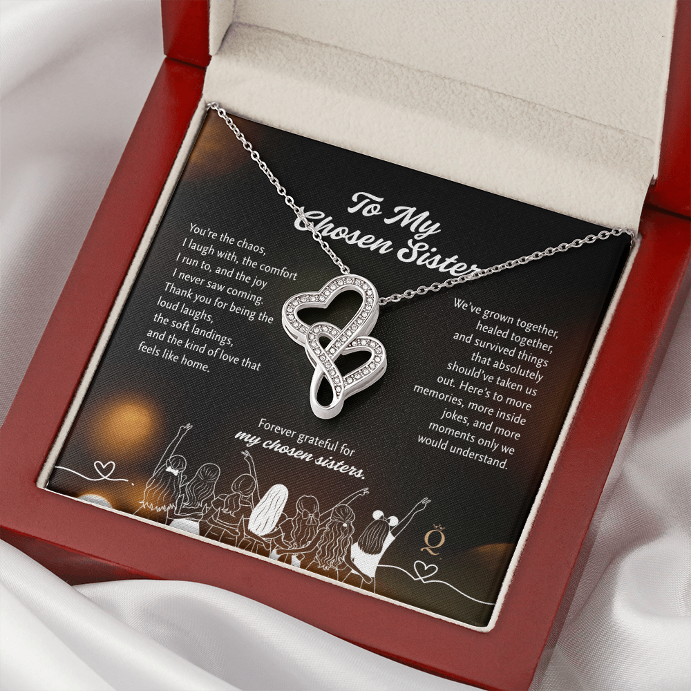 To My Chosen Sister Necklace | Heart-to-Heart Pendant | Meaningful Friendship Gift | Sister by Choice Jewelry