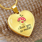 I Love You So Mush Heart Necklace – Cute Mushroom Love Pendant for Valentine's Day, Young Love & Sweet Everyday Moments