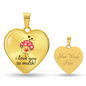 I Love You So Mush Heart Necklace – Cute Mushroom Love Pendant for Valentine's Day, Young Love & Sweet Everyday Moments