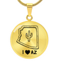 Arizona State Necklace – “I Will Never Desert You” Arizona Keepsake Pendant