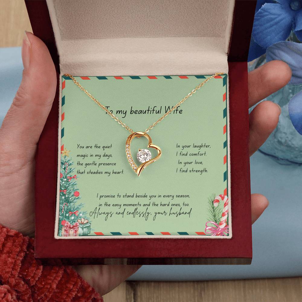 To My Beautiful Wife – Christmas Forever Love Necklace (Holiday Edition)