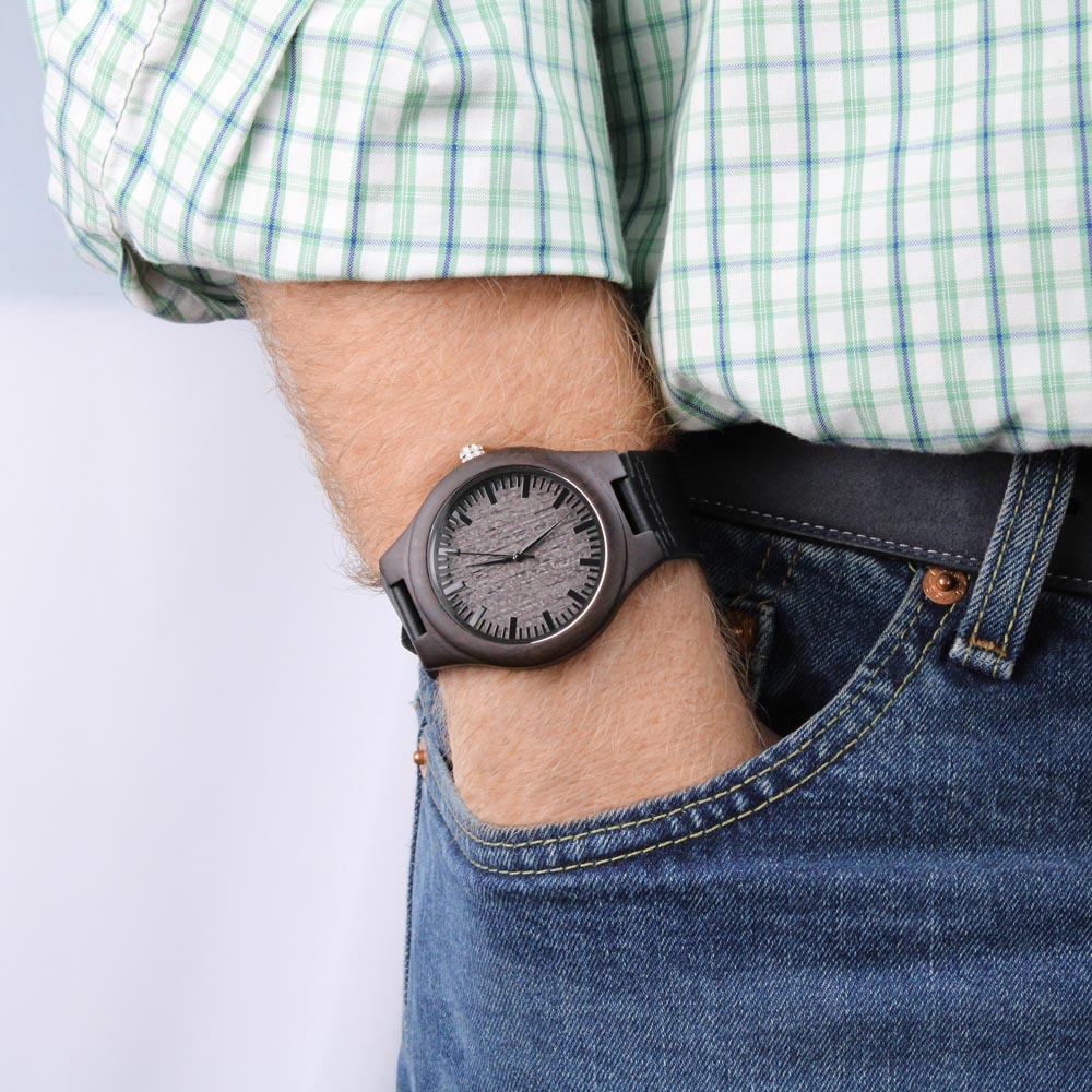 Christian Engraved Wooden Watch – “Jesus Hears Me” | Faith Gift for Men, Husband, Dad, Son