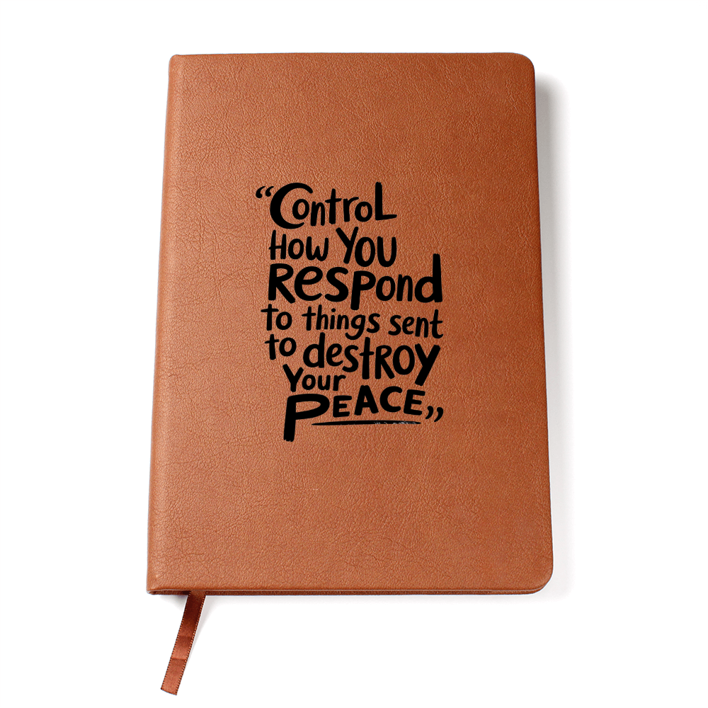 “Control How You Respond” Inspirational Graphic Leather Journal