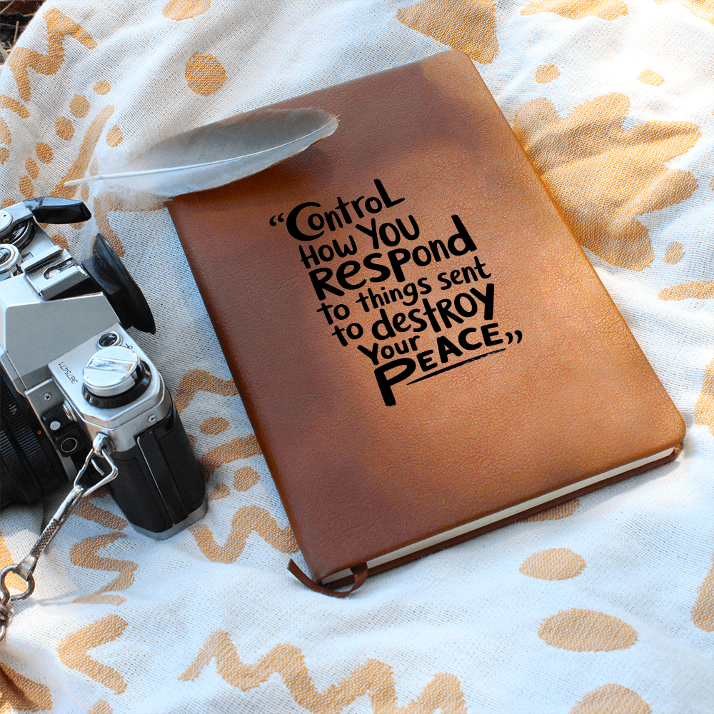 “Control How You Respond” Inspirational Graphic Leather Journal