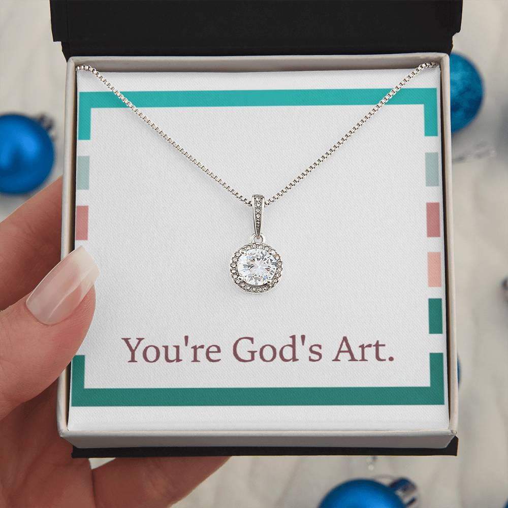 “You're God's Art” Eternal Hope Necklace – A Faith-Inspired Gift Celebrating Her Divine Beauty