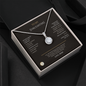 necklace in LED mahogany gift box with message card