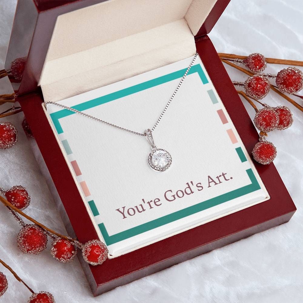 “You're God's Art” Eternal Hope Necklace – A Faith-Inspired Gift Celebrating Her Divine Beauty