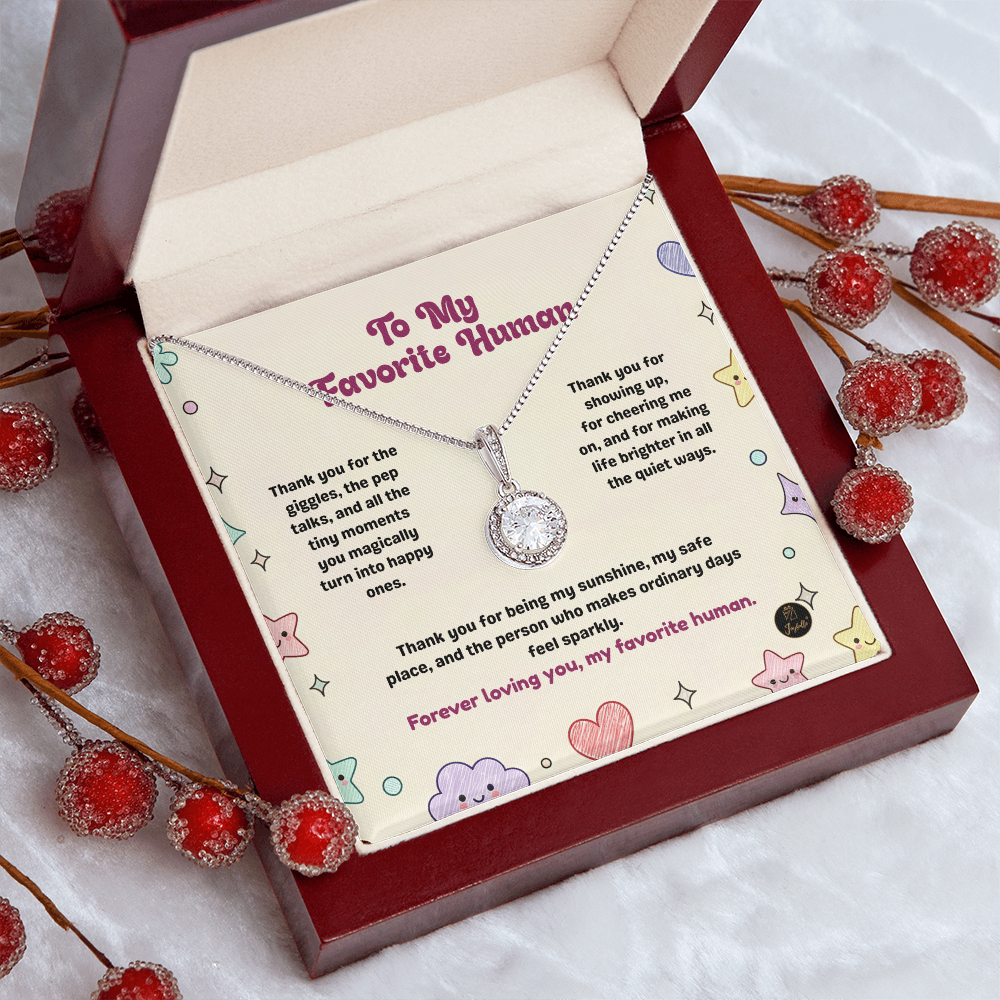 Eternal Hope Necklace | To My Favorite Human Gift | Cute Friendship Jewelry | Meaningful Message Card Necklace