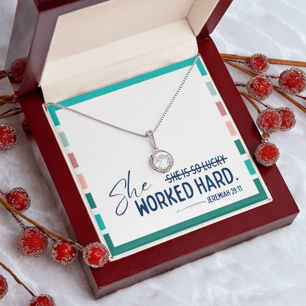 “She Worked Hard” Nurse Eternal Hope Necklace – Jeremiah 29:11 Inspired Gift
