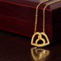 Quan Jewelry Lovina Heart-to-Heart Necklace: Delicate Interlocking Hearts Pendant (No MC)