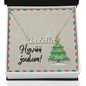 Personalized cursive name necklace with holiday Finnish message