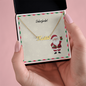 Holiday flatlay with Juleglede Norwegian theme necklace
