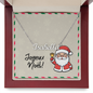 French-inspired Joyeux Noël name jewelry on white background