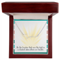 18K gold name necklace with message “see the light in a student”