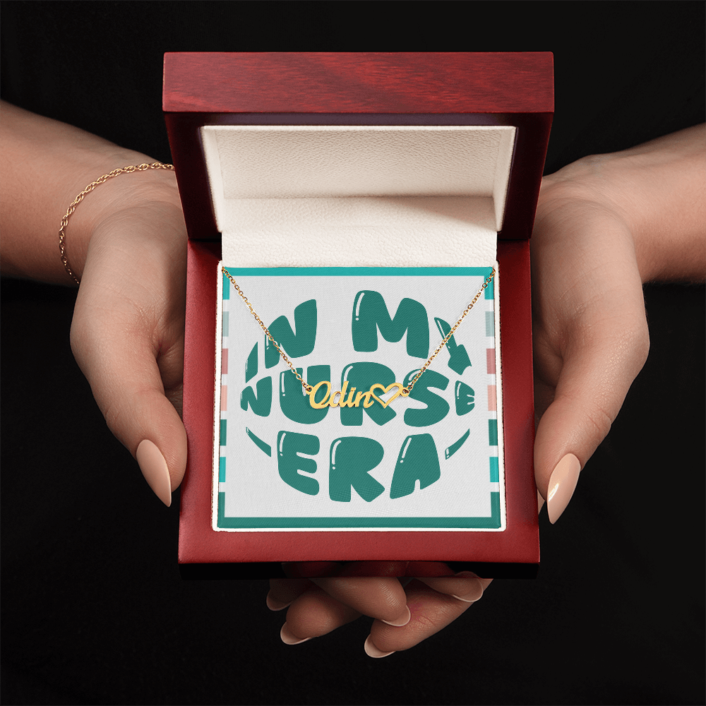 In My Nurse Era – Personalized Heart Name Necklace