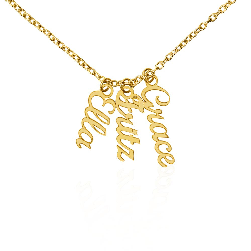 Personalized Vertical Name Necklace | Custom Name Jewelry for Her | Christmas Gift for Best Friend Trio