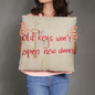 Self care and mindfulness pillow with gentle encouragement message