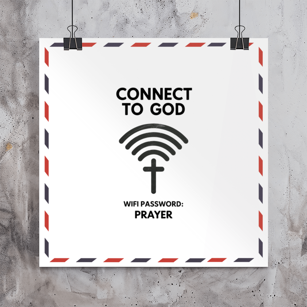 Inspirational glossy poster reminding viewers to pray daily