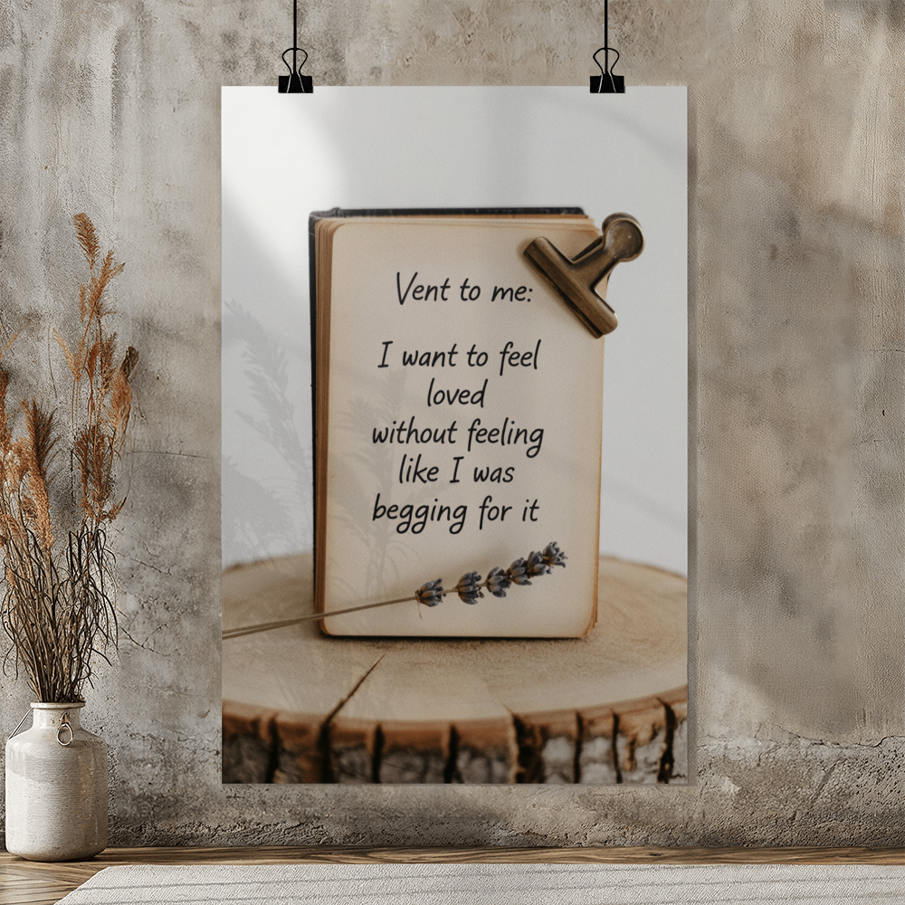 "I Want to Feel Loved Without Feeling Like I Was Begging for It" – High Gloss Poster (2:3)