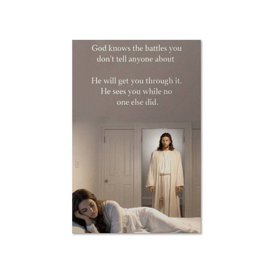 “God sees you, even when no one else does” inspirational Christian poster