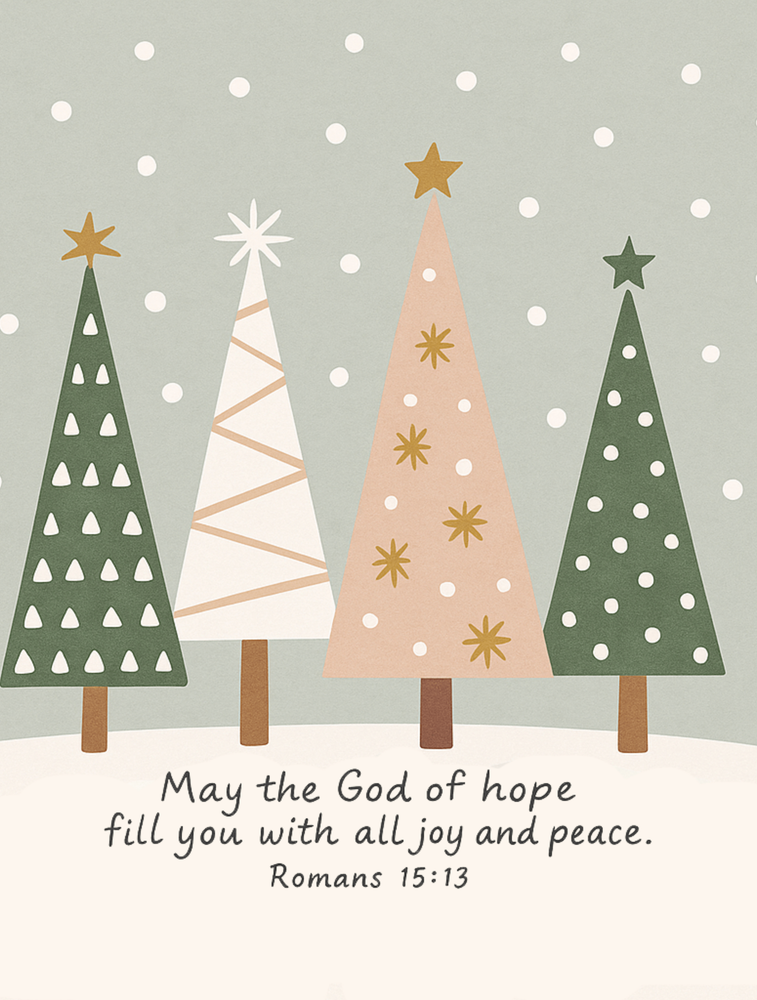 May the God of Hope: Bible Verse – Christian Christmas Decor – Cozy Faith Blanket with Romans 15:13 – Inspirational Winter Gift