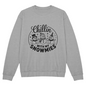 Cozy winter sweatshirt with cheerful snowman trio