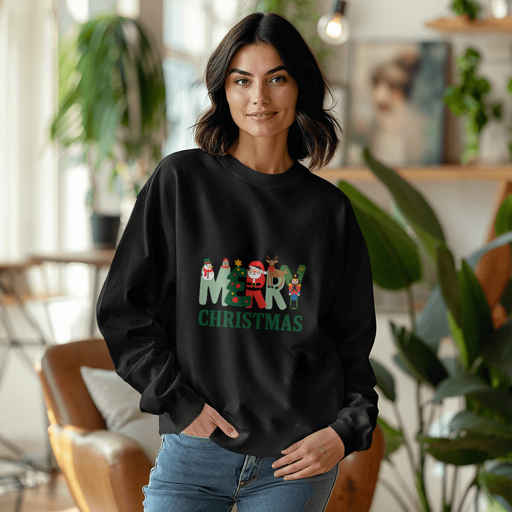 Merry Christmas Sweatshirt | Cute Holiday Unisex Crewneck
