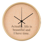 Peaceful workspace setup with wood frame mindfulness clock