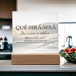Que Sera Sera Acrylic Plaque Inspirational Quote Light Art for Calm and Faith