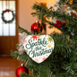 Christmas tree ornament heart shape glossy print