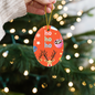 MDF high-gloss reindeer ornament close-up