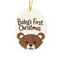 Baby’s First Christmas Bear Ornament wooden keepsake