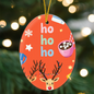 Reindeer ornament with Christmas lights and stars design