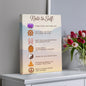 Mindfulness quote canvas displayed in a calm home decor setting with neutral tones